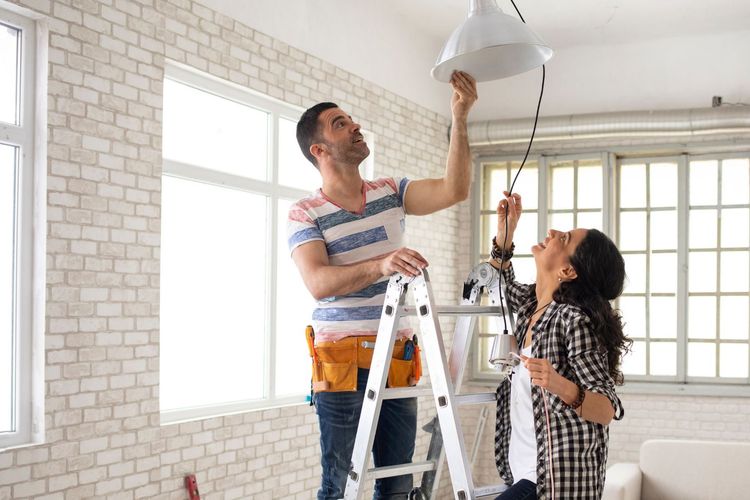 Couple Does Cheap Room Remodel with Bargain Light Fixture